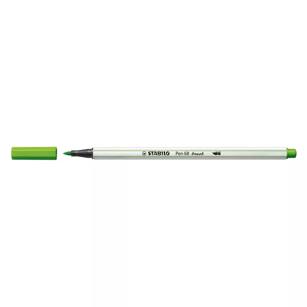 Pennarello Stabilo Pen 68 Brush: verde foglia, medio, cf. da 10 pz. - immagine 2
