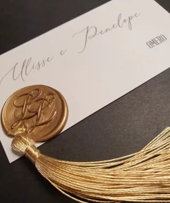 10 tag segnaposto con sigillo ceralacca e nappina