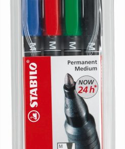 STABILO OHP Pen permanent M 843/4 4 pz., astuccio