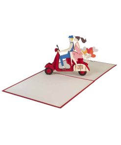 Alternative view of 3D Pop up biglietto auguri Vespa