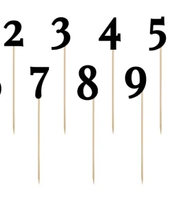 Alternative view of 10 Numeri Segnaposto In Cartone Rigido Con Supporto in Legno (KPZ1-010)
