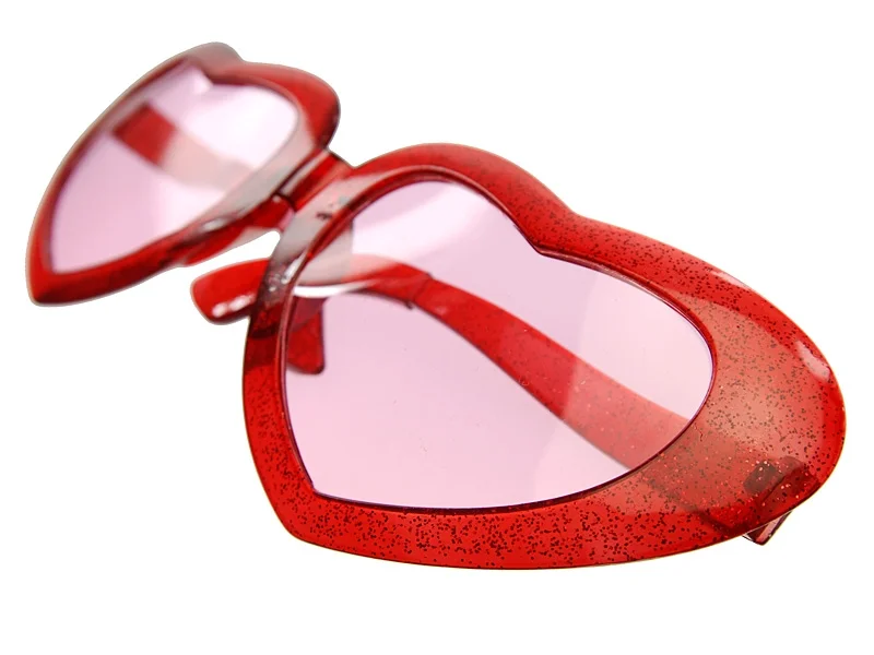 Occhiali In Plastica Giganti Rossi A Forma Di Cuore Divertenti - immagine 4