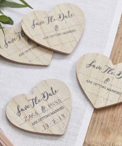 10 Magneti Legno Cuore Save The Date
