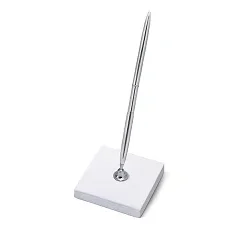 PortaPenne in Carta Bianca Perlata con Penna D’argento