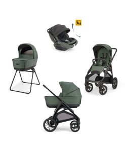 Alternative view of Aptica xt system quattro – taiga green con telaio black e seggiolino auto darwin infant recline evo – inglesina